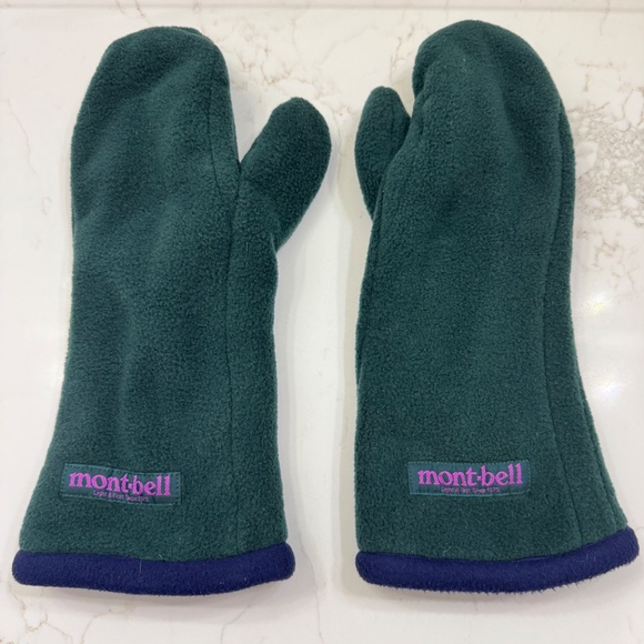 Vintage Mont-Bell Long Fleece Mittens Size  L Ski Gloves - Picture 2 of 8